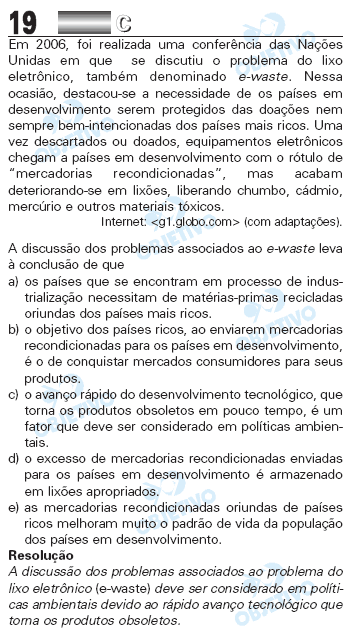 Resolução Comentada - Questão 19