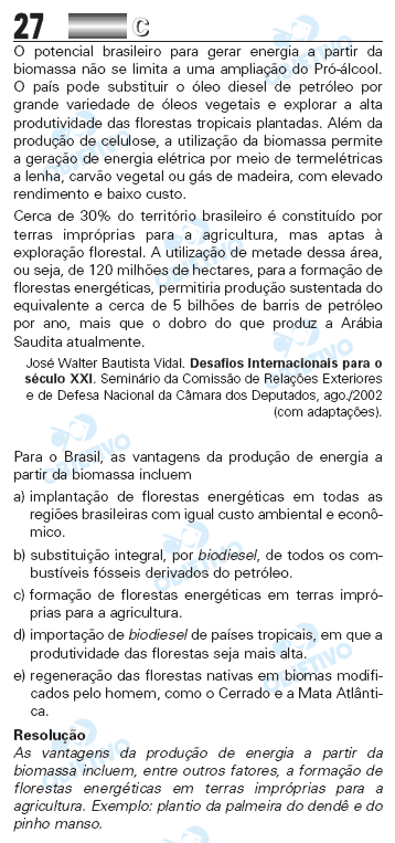 Resolução Comentada - Questão 27