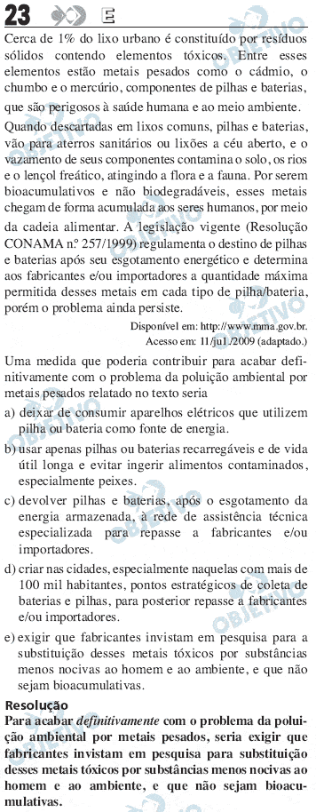 Resolução Comentada - Questão 023