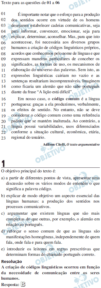 Resolução Comentada - Questão 01