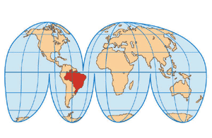 Projeção de Goode, que modifica a de Moolweide Projeção de Goode, que modifica a de Moolweide