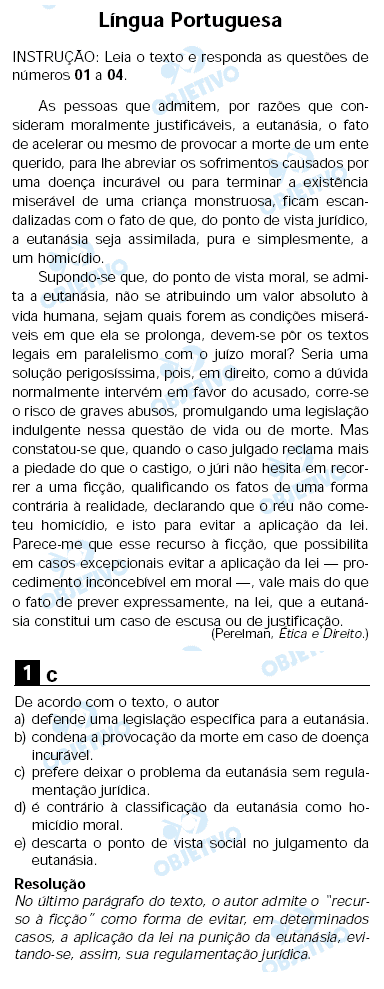 Resolução Comentada - Questão 01