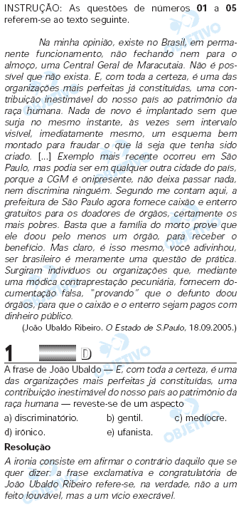 Resolução Comentada - Questão 01