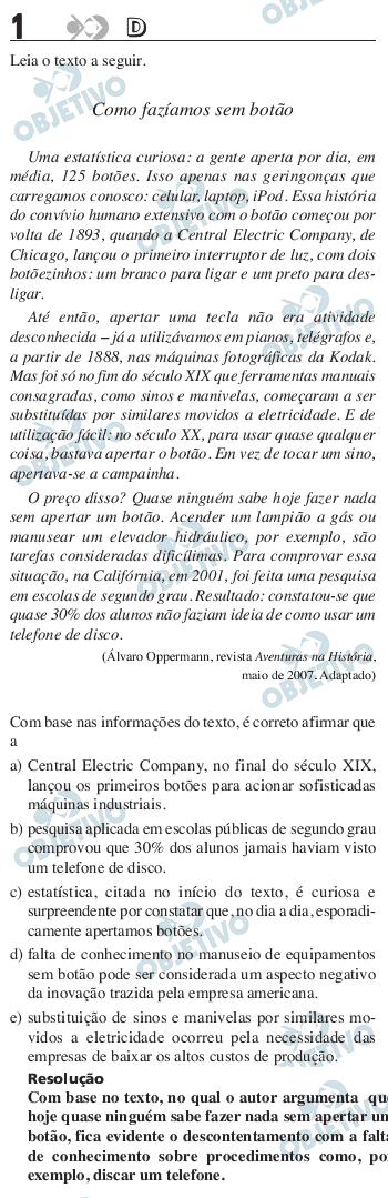 Resolução Comentada - Questão 1