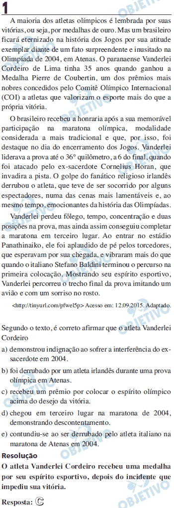 Resolução Comentada - Questão 1