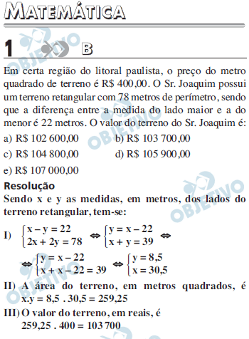 Resolução Comentada - Questão 01
