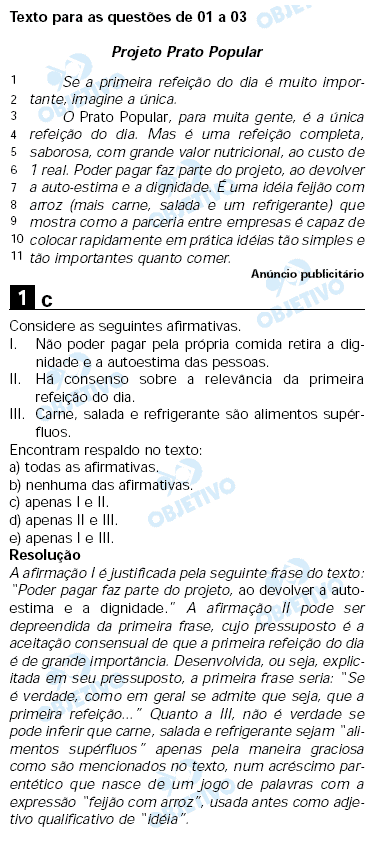 Resolução Comentada - Questão 01