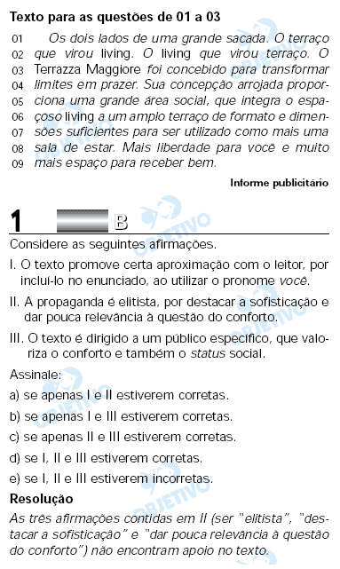 Resolução Comentada - Questão 01