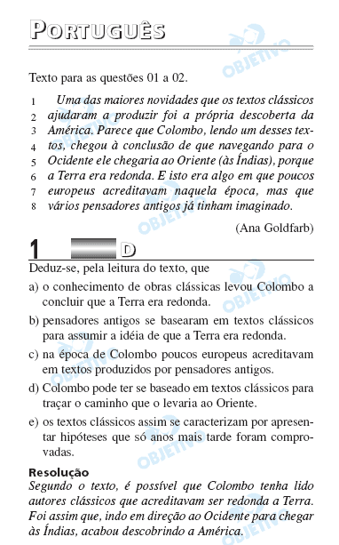 Resolução Comentada - Questão 01