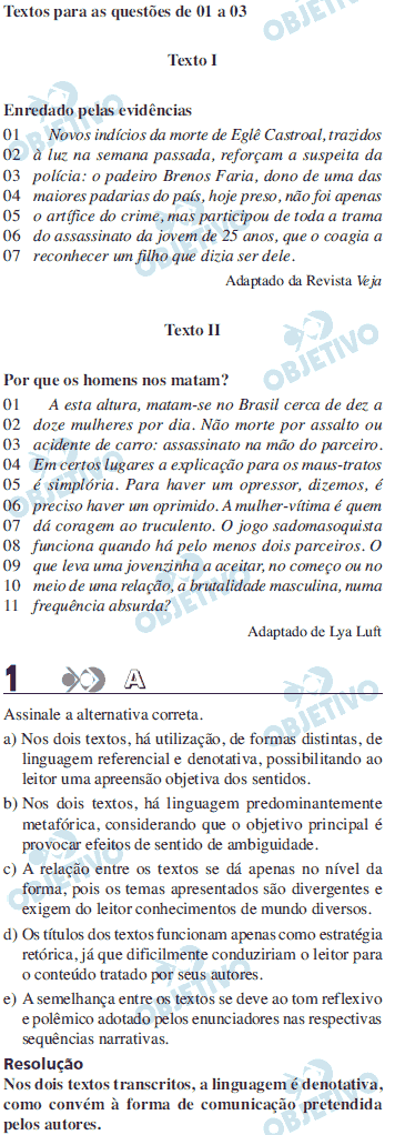 Resolução Comentada - Questão 01