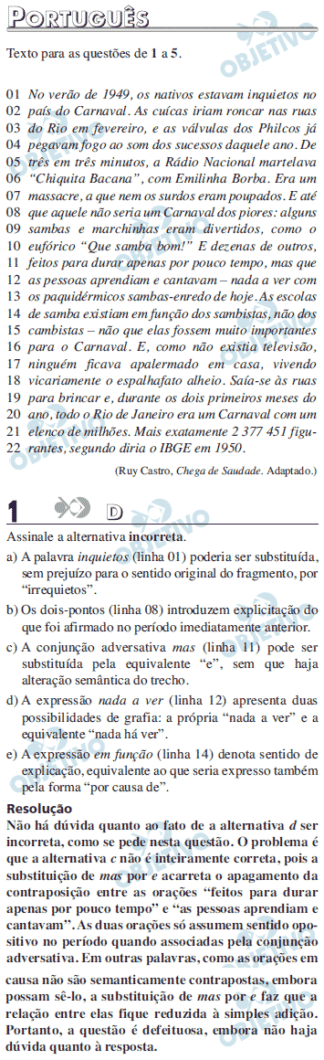Resolução Comentada - Questão 01