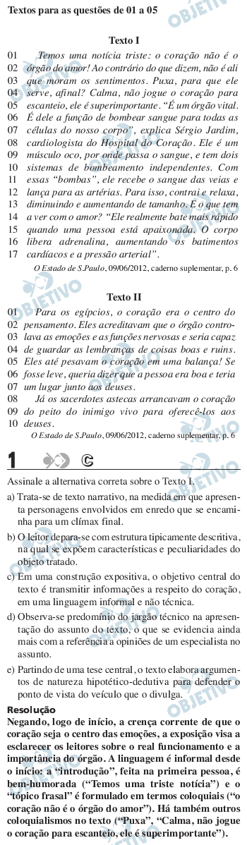 Resolução Comentada - Questão 01