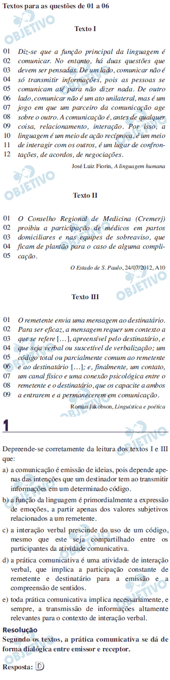 Resolução Comentada - Questão 01