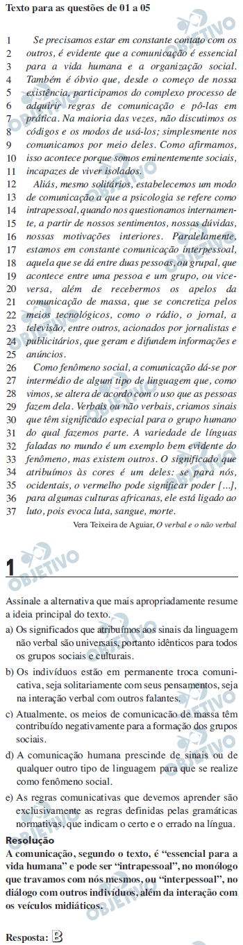 Resolução Comentada - Questão 01