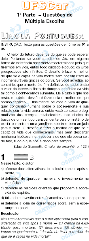 Resolução Comentada - Questão 01