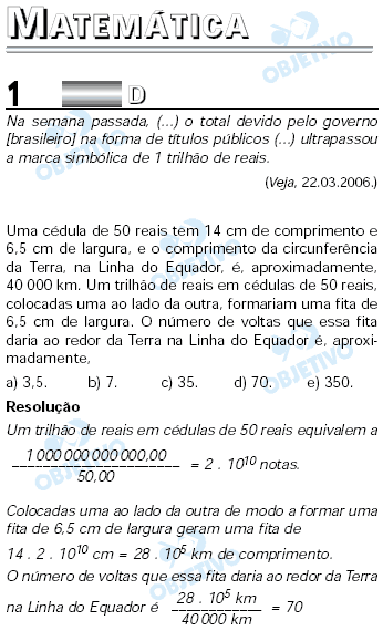 Resolução Comentada - Questão 01