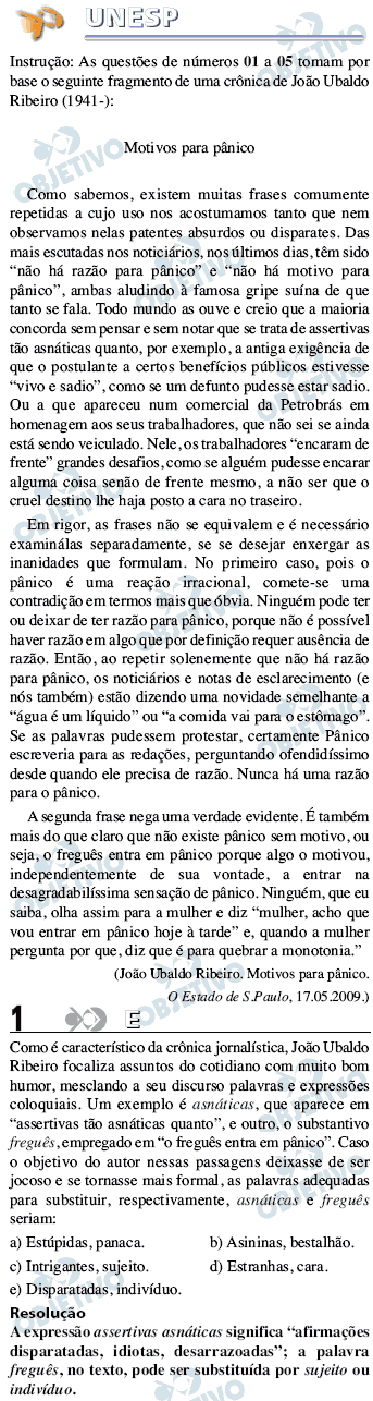 Resolução Comentada - Questão 01