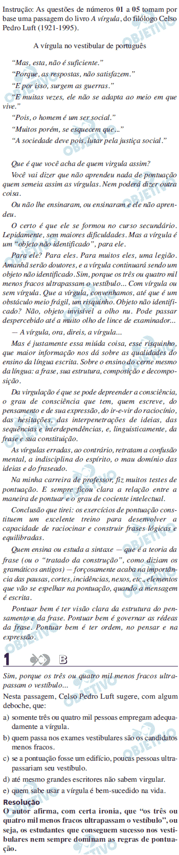 Resolução Comentada - Questão 01
