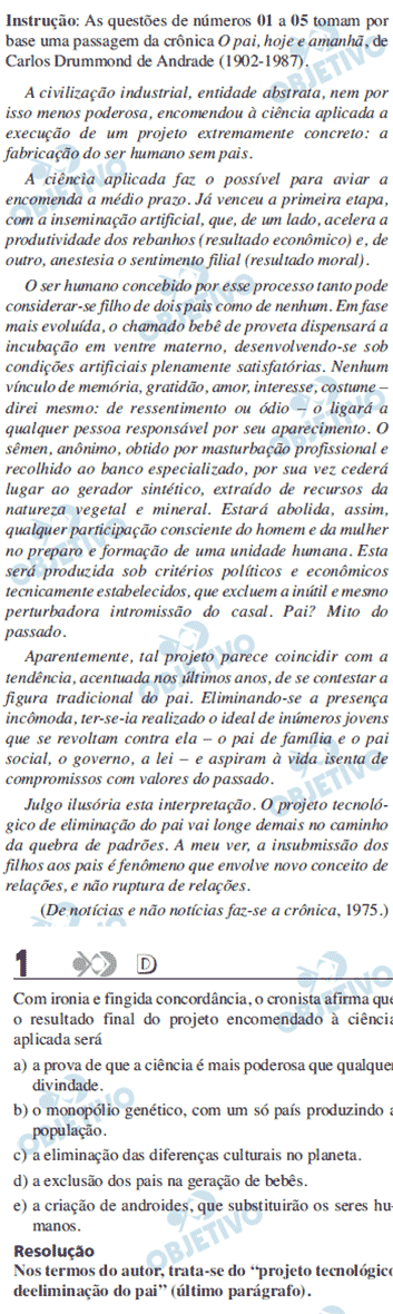 Resolução Comentada - Questão 01